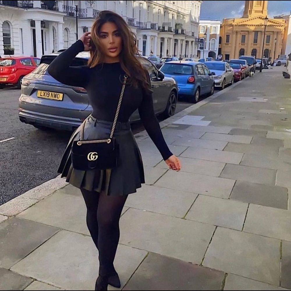 Faux leather skirt